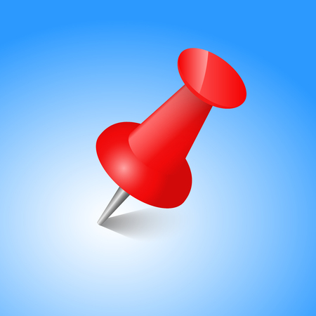 Red pin realistic vector  office  drawing  button pinのイラスト素材