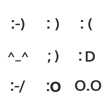emoji faces keyboard symbols  smile  symbols  smiley  faces setのイラスト素材