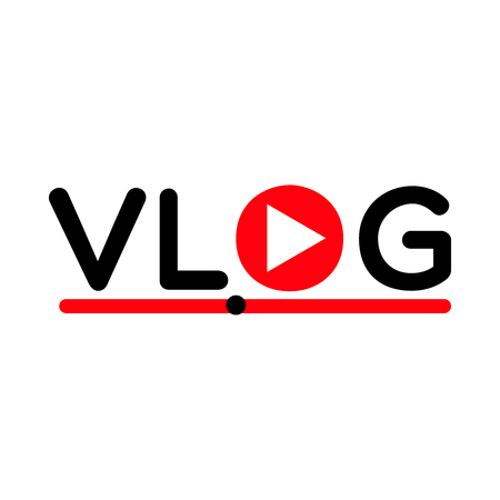 Vlog video blogging concept logo streaming  symbol  recording  video  symbolのイラスト素材
