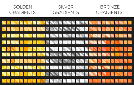 bronze gold and silver gradient set vectorのイラスト素材