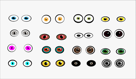 Set of monster eyes  animal vision vector.のイラスト素材