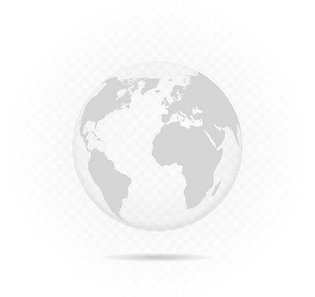 Transparent vector globe glass globe map.のイラスト素材
