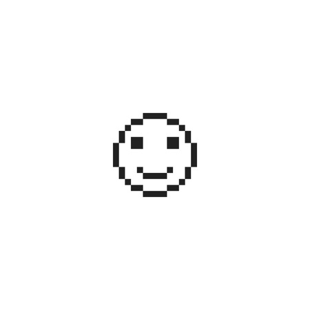 pixel happy emotion face vector logo iconのイラスト素材