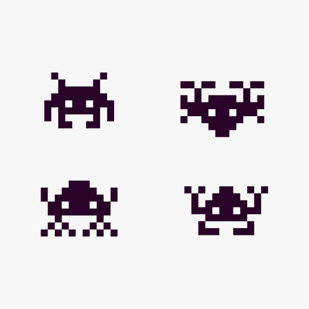 video game monsters set 80s consol games