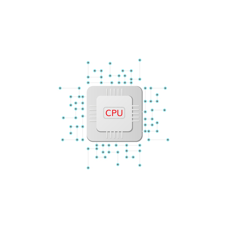 cpu microchip processor icon vector illustration isometricのイラスト素材