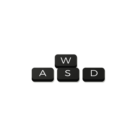 Cyber sport  wasd key combination w a s d game move keyboard buttonsのイラスト素材