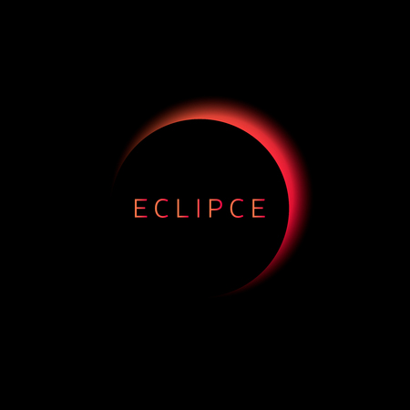 Solar and lunar eclipse vector. Gradient total eclipseのイラスト素材