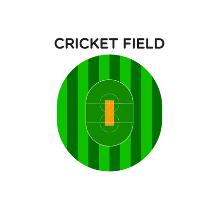 Cricket field plan . Vector cricket arena with grassのイラスト素材
