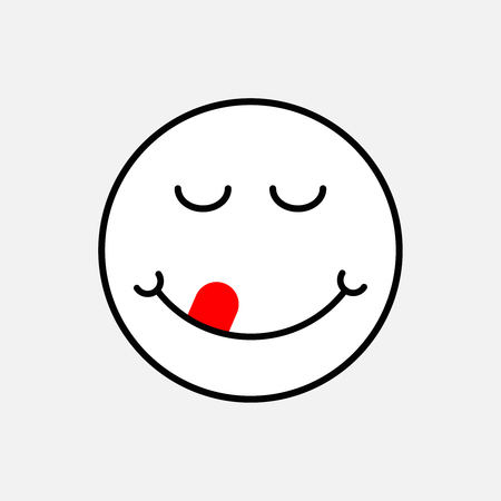 yummy face icon . Delicious smile emoji logoのイラスト素材