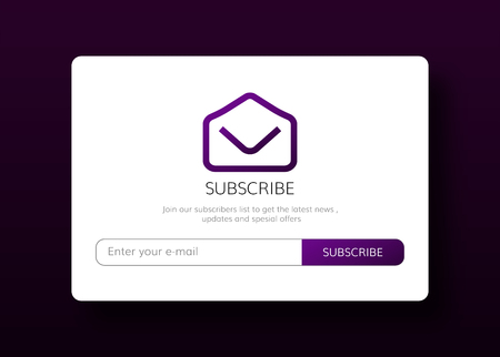 Email subscribe form . Modern newsletter subscription templateのイラスト素材