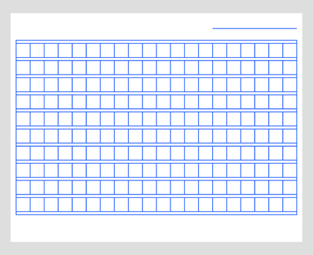 Squared manuscript paper template .  Blank blue paperのイラスト素材