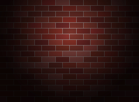 Dark brick wall background .  Spotlight vector brickwall.のイラスト素材