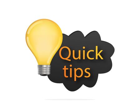 Quick tips badge . Advice and help symbol .のイラスト素材