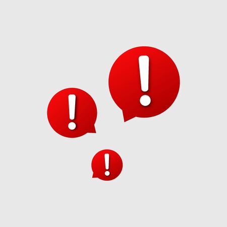 exclamation mark in speech bubbles alert warning illustration .のイラスト素材