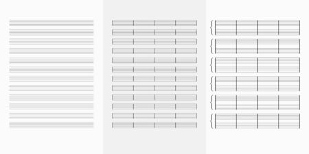 Music note book blank sheet . Empty piano notes background .のイラスト素材