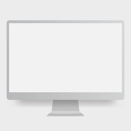 White blank monitor screen vector computer mockup .のイラスト素材