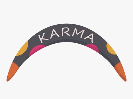 Karma boomerang vector icon . Sansara circle concept .のイラスト素材