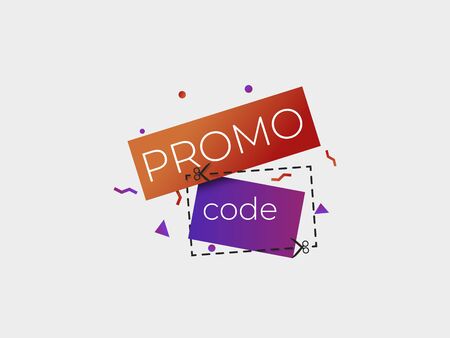 Promo code discount icon . Vector coupon illustration .のイラスト素材