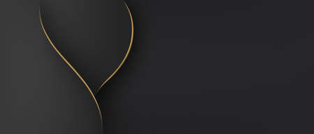 Black background metal gold nodal line. Seamless monochrome waves lines background elegant modern...