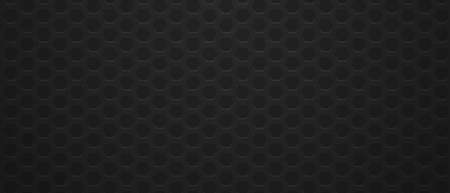 Metal hexagonal black pattern background. Minimalism geometric polygonal grid textured in dark...