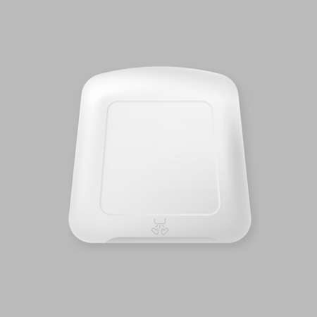 White hand dryer mockup template. Appliances for sanitary room and toilet modern disinfection with warm vector dryingのイラスト素材