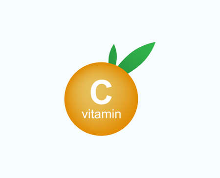 Vitamin C in ripe citrus fruits. Restoration of immunity and surge of strength organic orange component necessary for vector healthのイラスト素材
