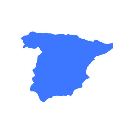 Spain Country map color silhouette vectorのイラスト素材