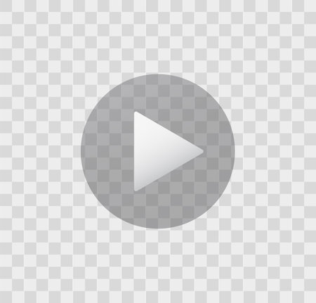 Play video sign or button vector. Transparent Play button isolated on transparent background. Vector.のイラスト素材