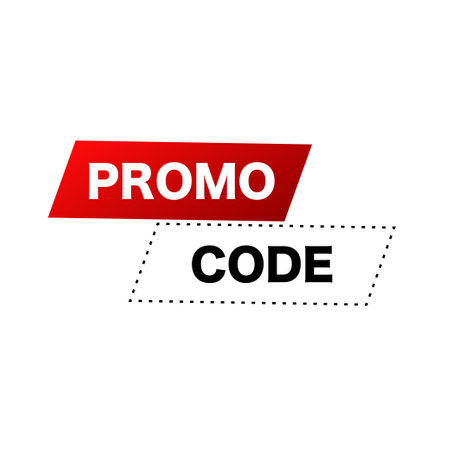 Red frame with promo code. Price coupon for business discount and retail for cutting and marketing vector offersのイラスト素材