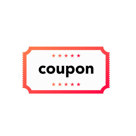 Discount coupon template. Red frame voucher for business discount and retail for cutting and marketing vector offersのイラスト素材