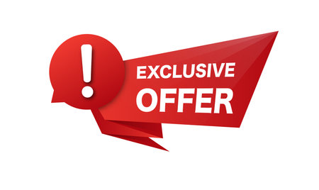 Red present banner exclusive offer. Business marketing proposal for purchase advertising retail products and special vector saleのイラスト素材