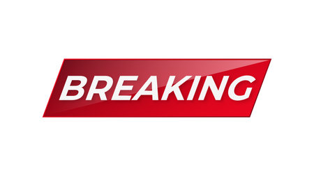Red insert breaking on white background. Headline for news broadcasts and live coverage with tech design and business vector linkのイラスト素材