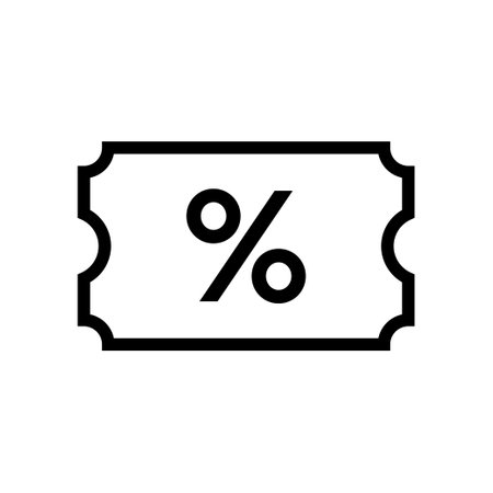 Marketing coupon with discount percentage. Promotional voucher for business price and retail for cutting and sale vector offersのイラスト素材