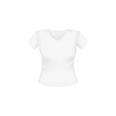 Womens white tshirt back view mockup template. Blank jacket for everyday wear and sports with quality design and vector cottonのイラスト素材