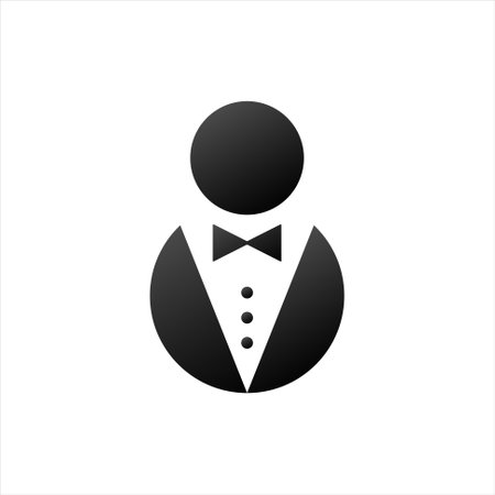 Abstract man in tuxedo with bow tie. Elegant vip style for gentleman and businessman for creative conferences and vector receptionsのイラスト素材