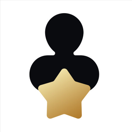 Luxury man with golden star icon. Rich vip style for gentleman and businessman for creative conferences and vector receptionsのイラスト素材