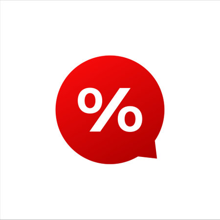 percent discount red chat bubble message 3d banner vectorのイラスト素材