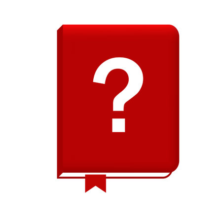 book diary question mark icon. Bookmark red bookのイラスト素材