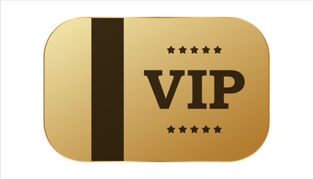 Golden VIP card. Exclusive premium certificate for invitation with exclusive emblem and elegant design for famous and wealthy vector visitorsのイラスト素材