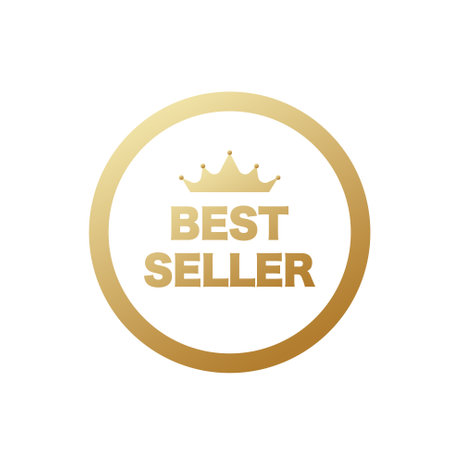 Best seller gold medal reward. Bestseller medal vectorのイラスト素材