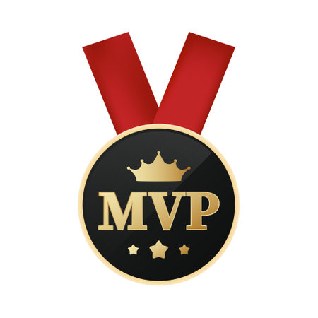 Mvp most valuable player medal reward vectorのイラスト素材