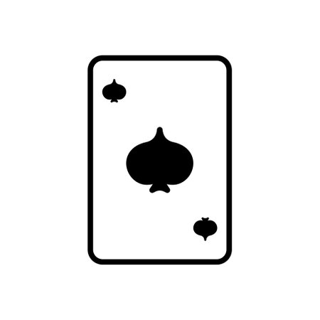 Black spade card. Element of gambling luck in poker and successful game in casino with blackjack and bets vectorのイラスト素材