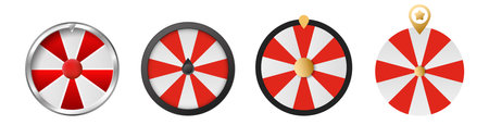 Lucky fortune wheel vector. Casino roulette leisure game templateのイラスト素材