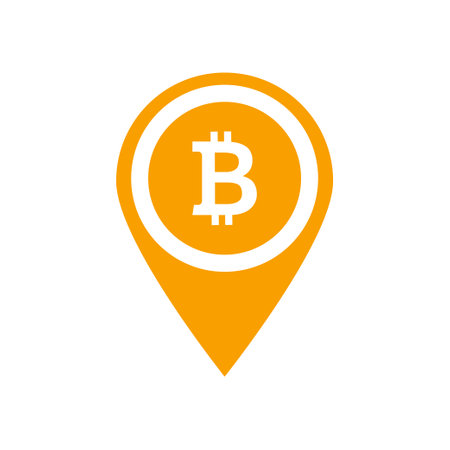 bitcoin map pin digital currency exchange vector map pointerのイラスト素材