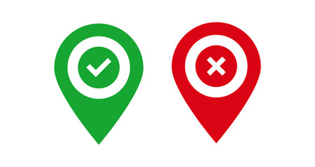 does donts map pin green and red vector pointerのイラスト素材