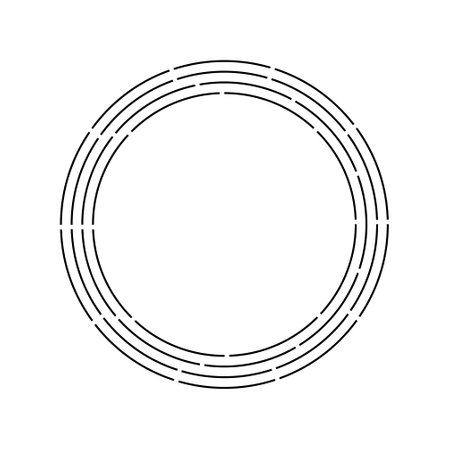 Tech concentric abstract circle frame vector. Round hud borderのイラスト素材