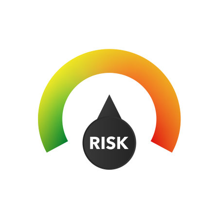 Risk meter gauge element. Sustomer satisfaction meter vectorのイラスト素材