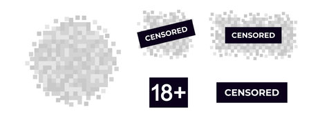 Ð¡ensorship censored pixel label. Illegal viewing with tag restricted painted over scenes cruelty and unwanted detrimental to vector psycheのイラスト素材