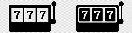 Slot machine icon. 777 casino gambling icon vectorのイラスト素材