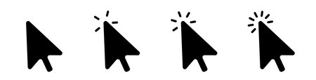 Click cursor icon. Computer mouse pointer vector arrowのイラスト素材